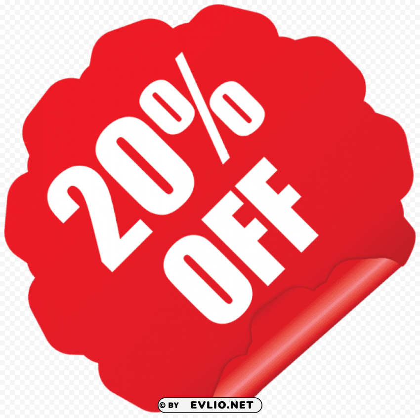 20% off sticker Transparent PNG Isolated Artwork