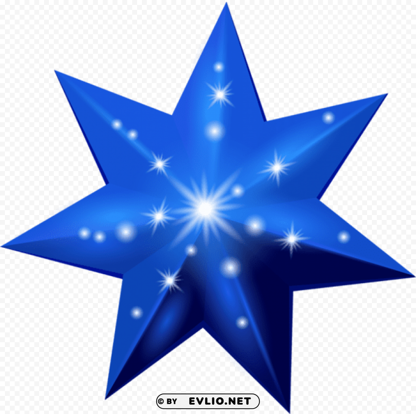 blue star deco transparent PNG files with clear background variety