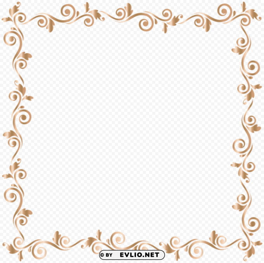 border frame gold Transparent Background PNG Isolated Design clipart png photo - f68d6f0e