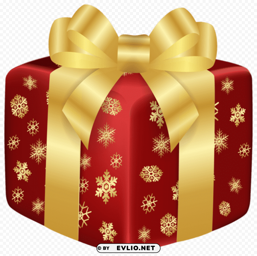 Christmas Red Gift PNG With Clear Isolation On Transparent Background