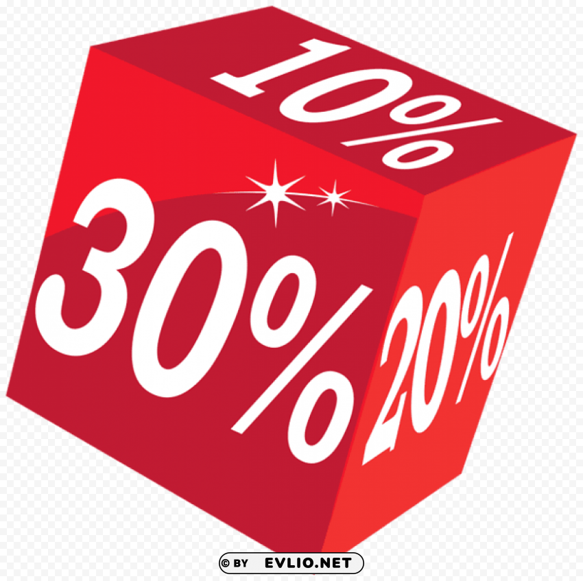 discount cube Isolated Character with Clear Background PNG