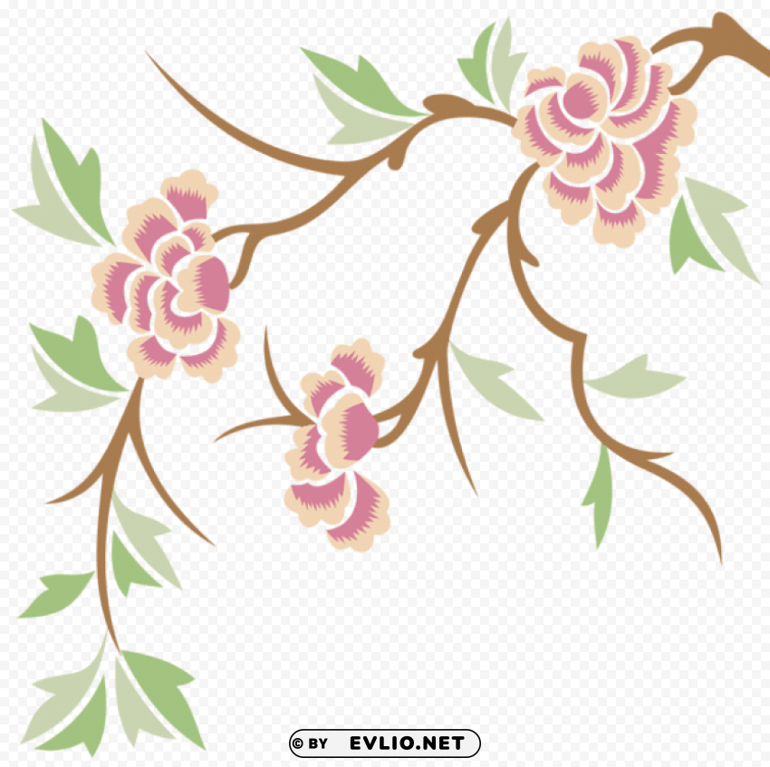 floral ornament PNG images with transparent elements pack
