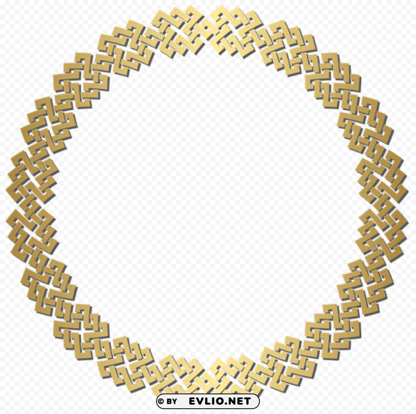 golden round border frame PNG Graphic Isolated with Transparency