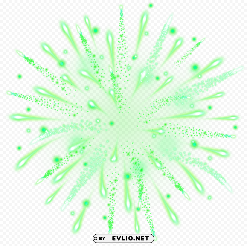 green firework Isolated Artwork in HighResolution Transparent PNG