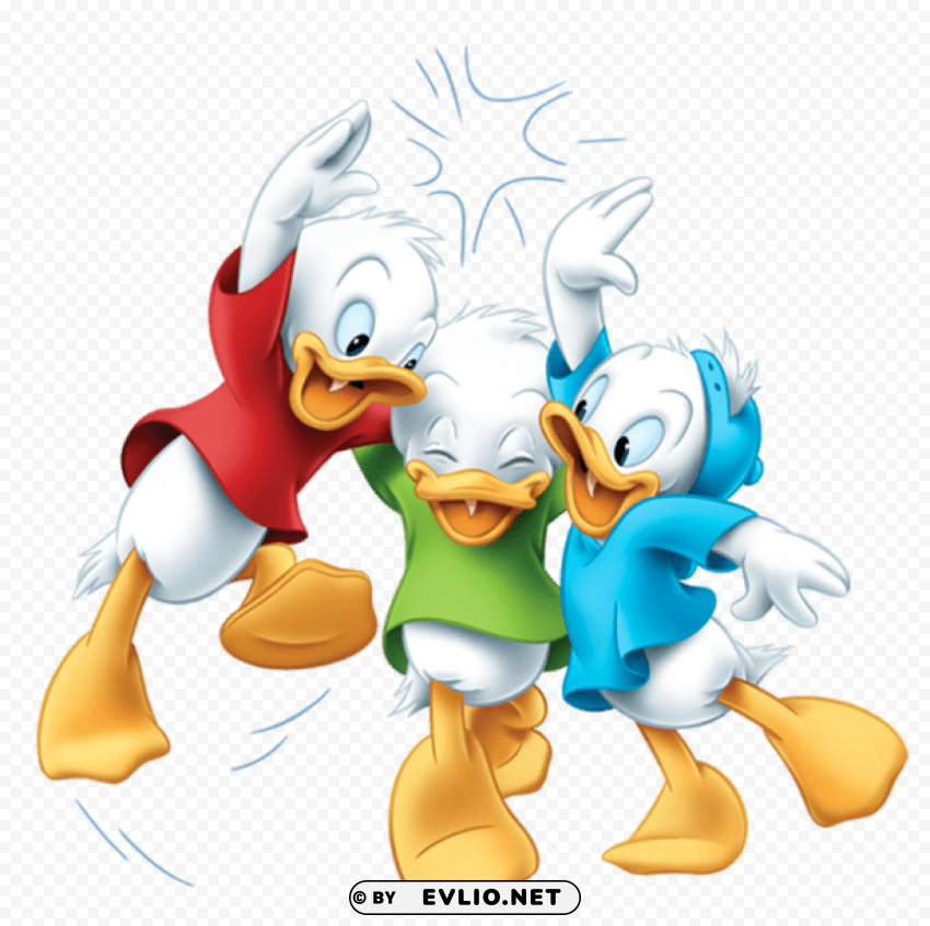 huey dewey and louie Isolated Artwork on Transparent Background PNG