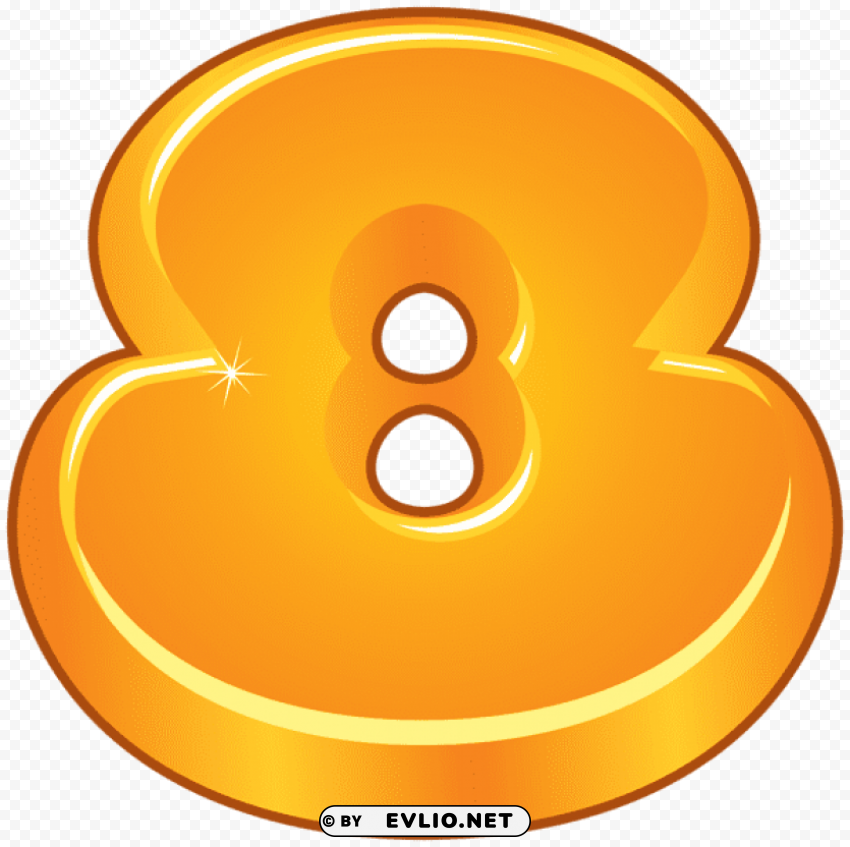 orange cartoon number eight Transparent PNG pictures complete compilation