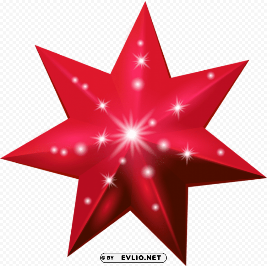 red star deco transparent PNG files with clear background
