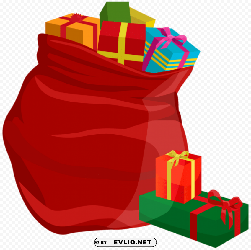santa bag PNG with clear background set