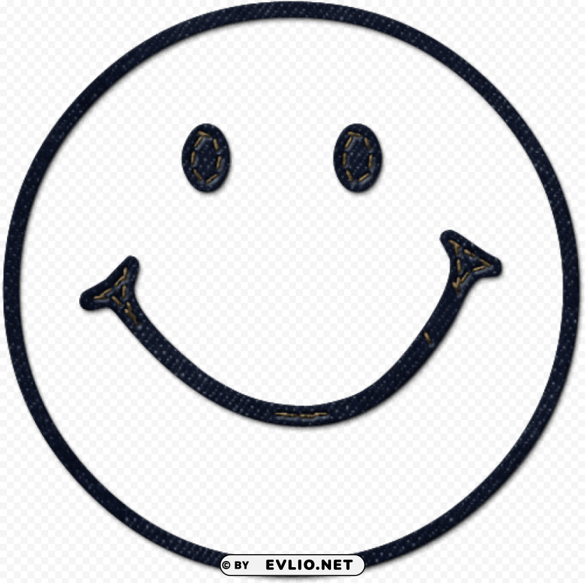 smiling emoji black and white Clear Background PNG Isolation