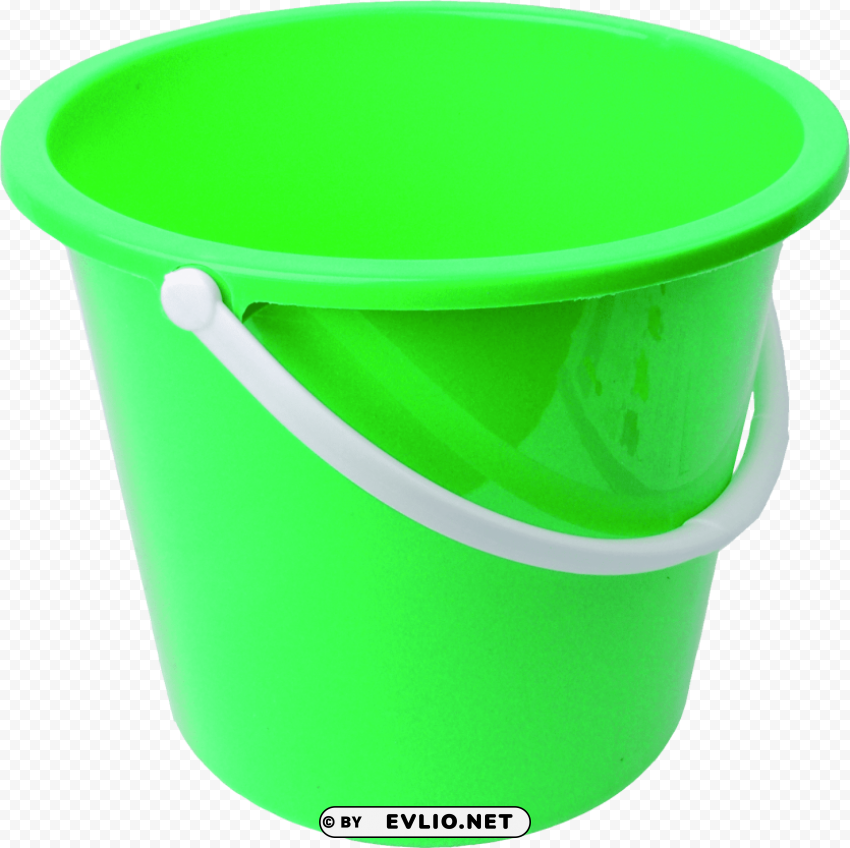 green plastic bucket Isolated Character on Transparent Background PNG