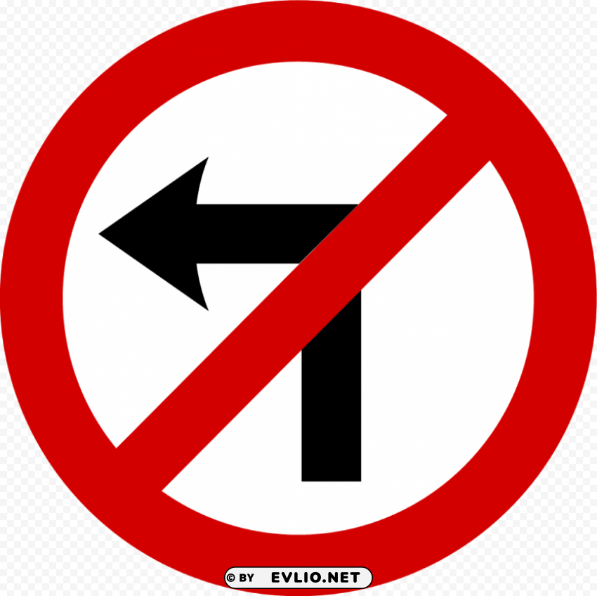 no left turn traffic sign PNG files with no background wide assortment