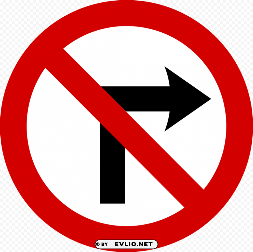 no right turn traffic sign PNG files with transparent backdrop complete bundle