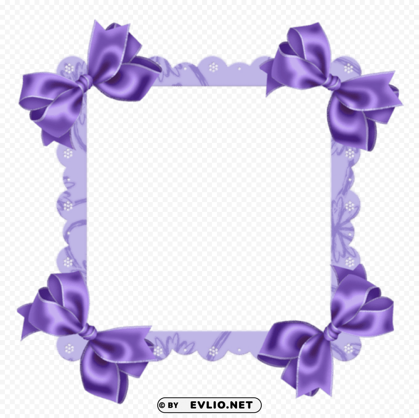 purple frame with bow PNG transparent elements compilation
