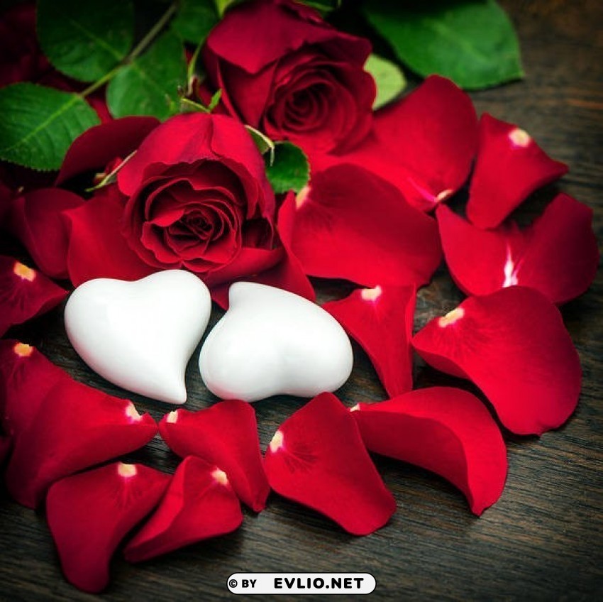 red roses with white stone hearts PNG files with no background assortment