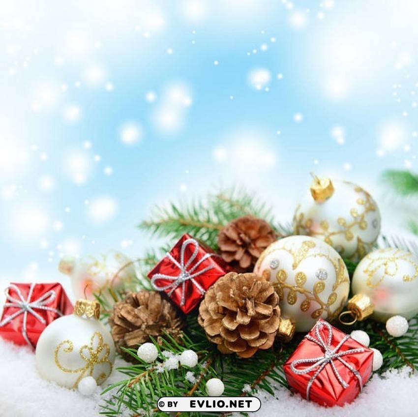 with christmas ornaments Transparent PNG images pack