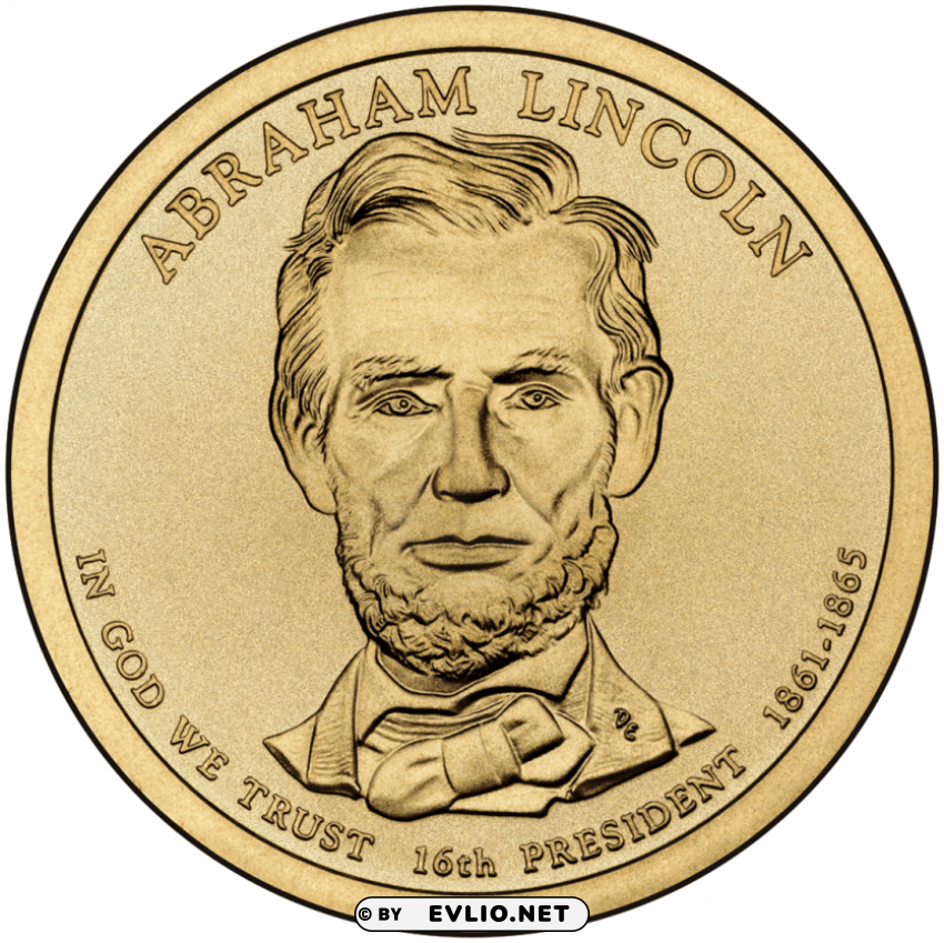 Abraham Linkcoln Gold Coin Transparent PNG Artworks For Creativity