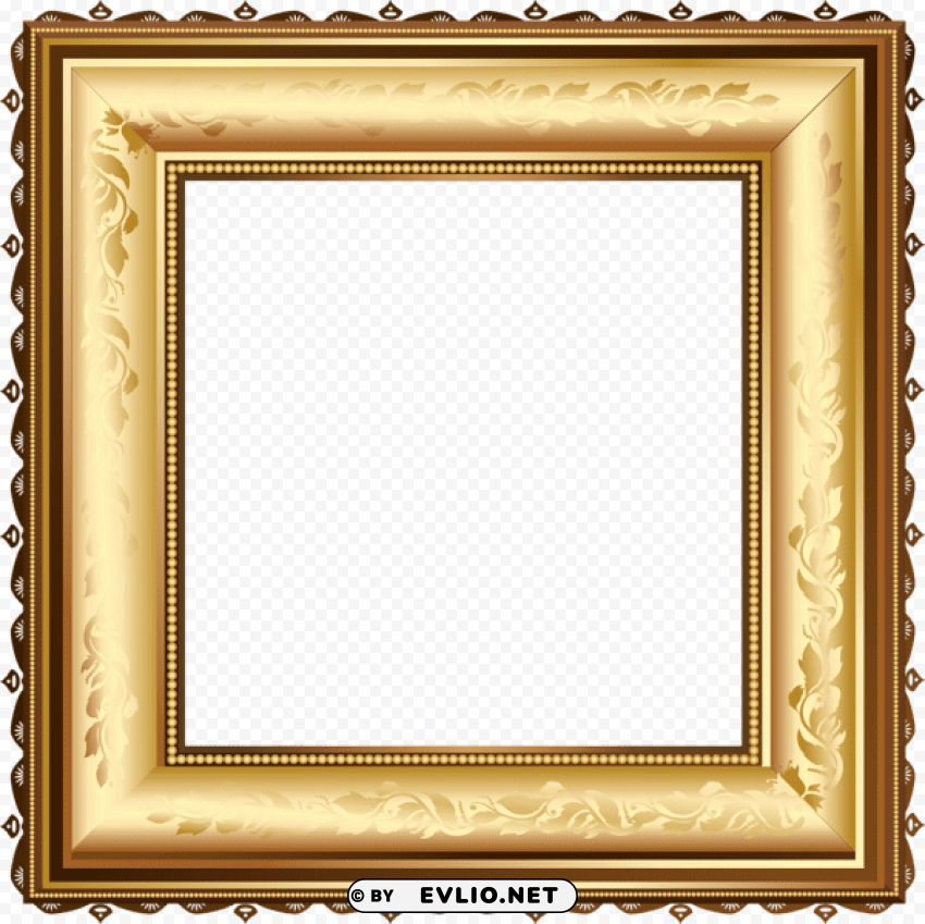 brown and gold photo frame Isolated Graphic on HighQuality Transparent PNG