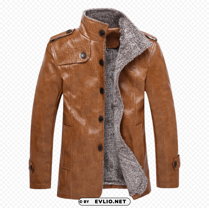 fur lined leather jacket PNG clipart with transparency