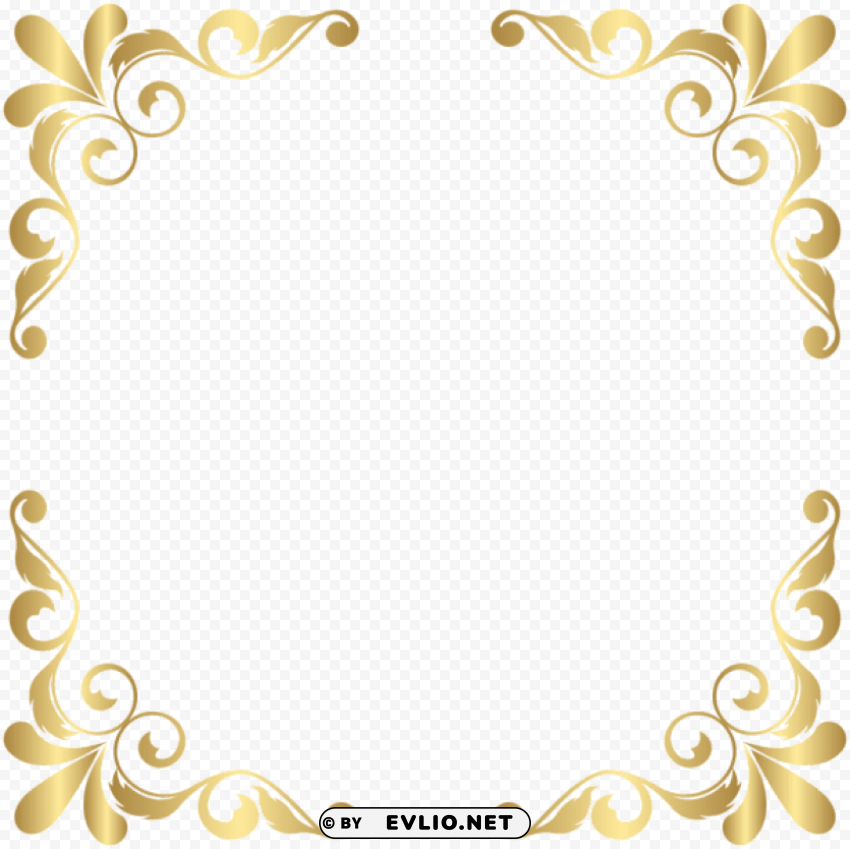 gold corners Isolated Artwork on Transparent Background PNG