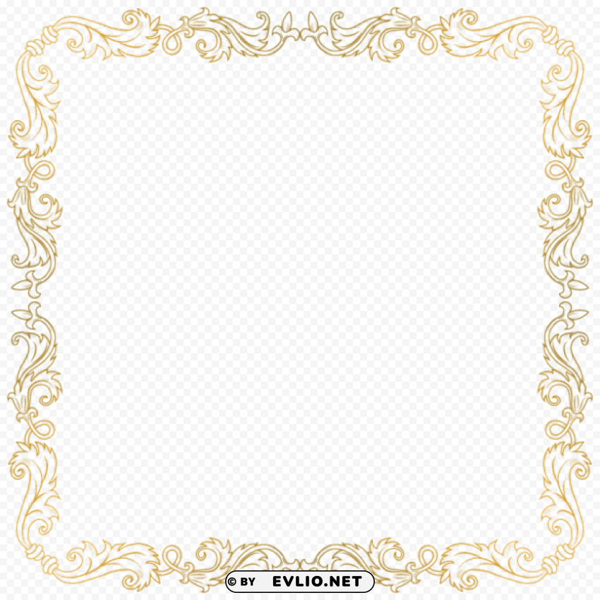 golden border PNG with clear background set