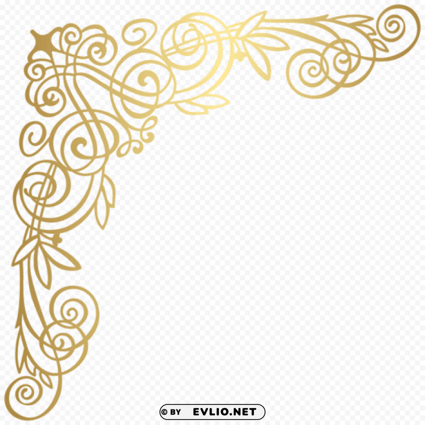 golden deco corner HighResolution Transparent PNG Isolated Element clipart png photo - bc3b83d3