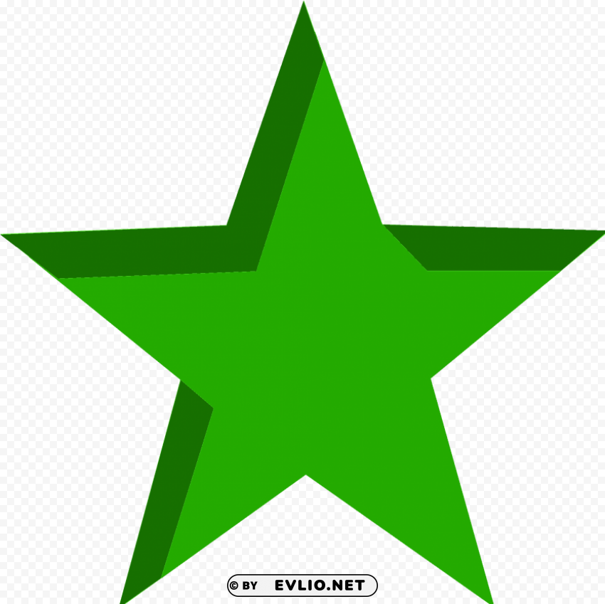 green 5 point star PNG graphics with clear alpha channel broad selection