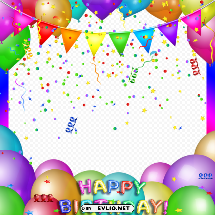 Happy Birthday Party Frame PNG Transparent Photos Library