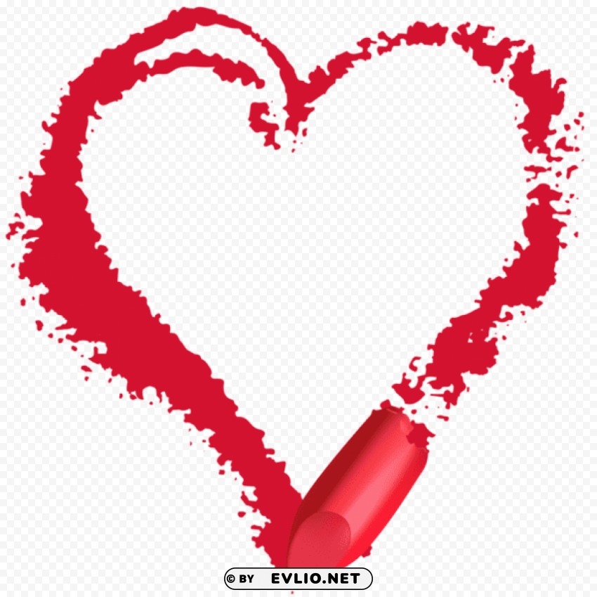 lipstick heart PNG Image with Transparent Cutout