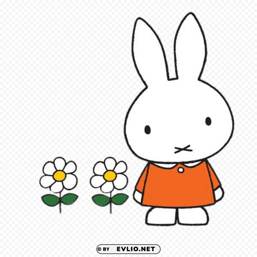 miffy with flowers Isolated Subject on HighResolution Transparent PNG clipart png photo - 8d29ae09