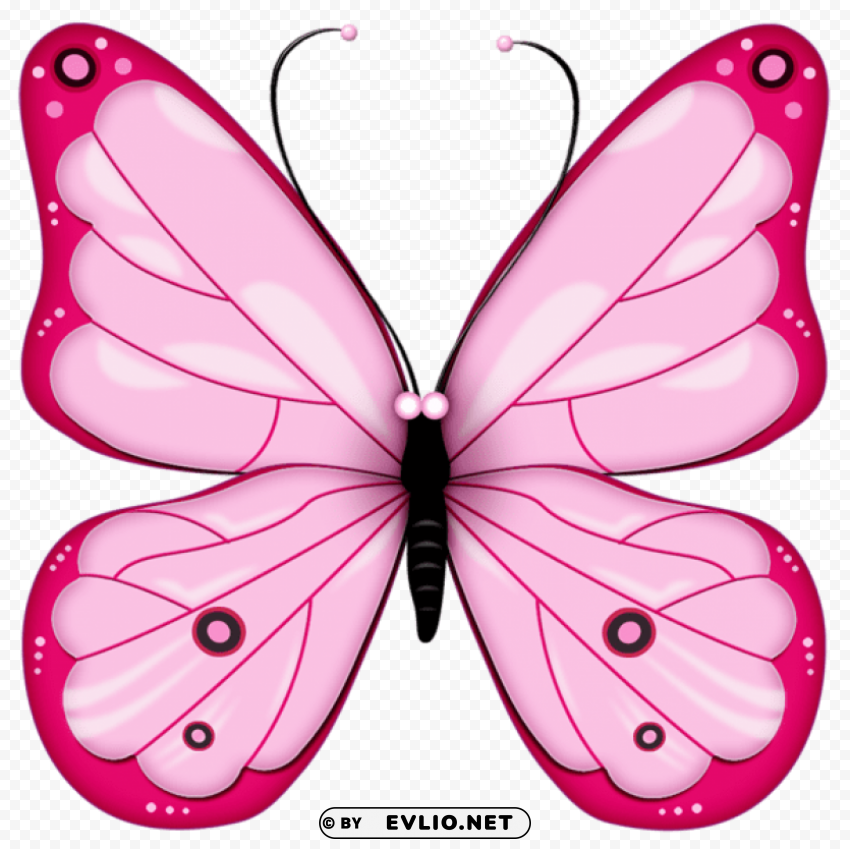 Pink Butterfly HighQuality Transparent PNG Object Isolation