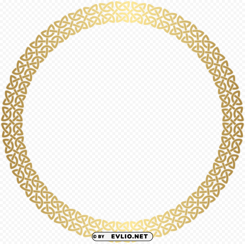 round border frame gold PNG graphics with alpha channel pack