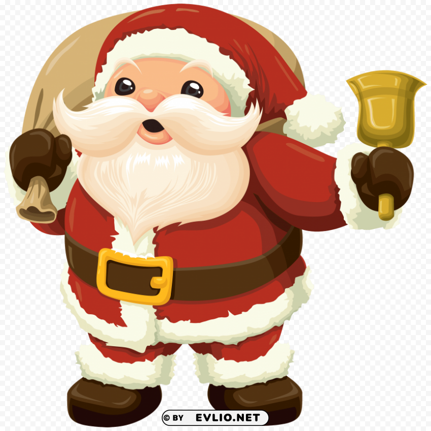 santa with bell PNG files with clear background bulk download