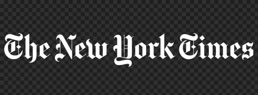 new york times logo white Isolated Artwork in Transparent PNG