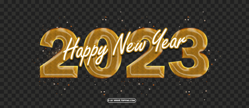 2023 happy new year luxury golden design Transparent Background PNG Isolated Character