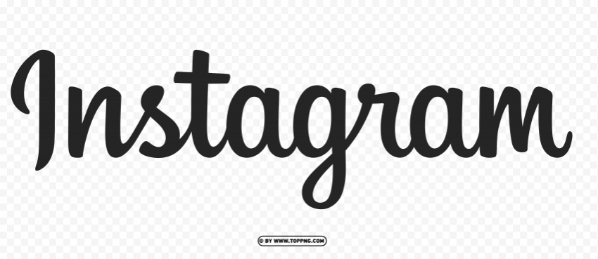 black instagram logo text PNG transparent images for social media