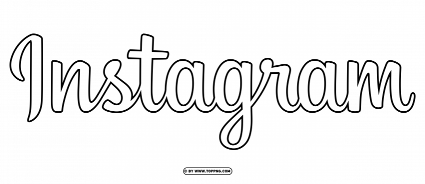 black text line and white background instagram logo PNG transparent photos assortment
