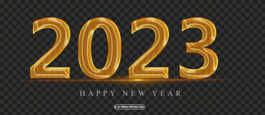 gold 2023 happy new year professional design Transparent background PNG images complete pack