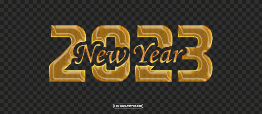 golden glitter 2023 new year design Transparent Background PNG Isolated Graphic