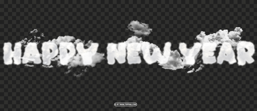 happy new year clouds text effect design Clear PNG