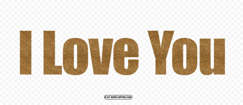 HD Gold Glitter I Love You Text Word PNG download free