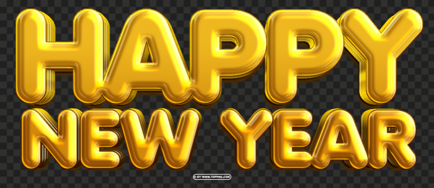 hd happy new year 3d gold luxury design Clear pics PNG