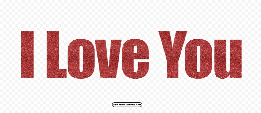 HD Red Glitter I Love You Text PNG file with alpha - Image ID f1ea593e