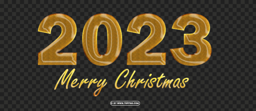 merry christmas 2023 golden glitter design Transparent background PNG images selection