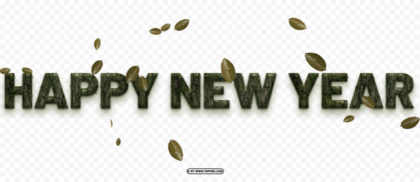 new year text effect tree wood design Clear PNG graphics free
