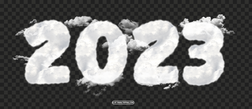  2023 clouds text effect elegant PNG transparent design diverse assortment