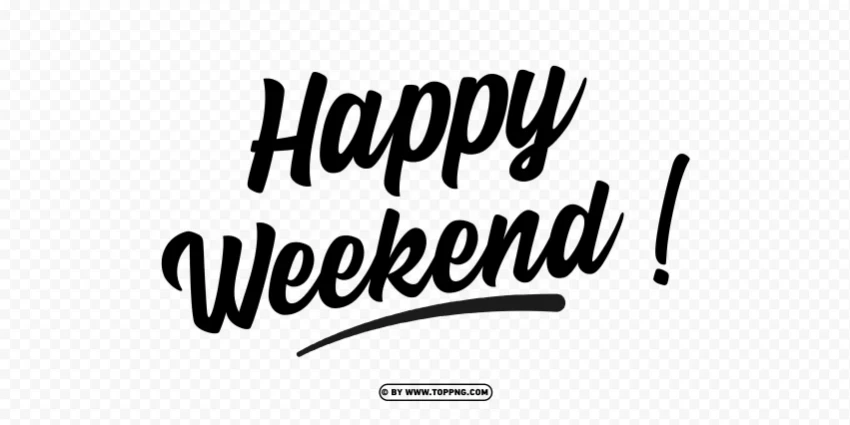 Happy Weekend Typography Text Transparent Clean Background Isolated PNG Illustration