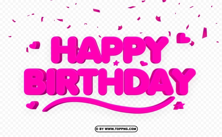happy birthday background pink color Isolated Character on Transparent PNG