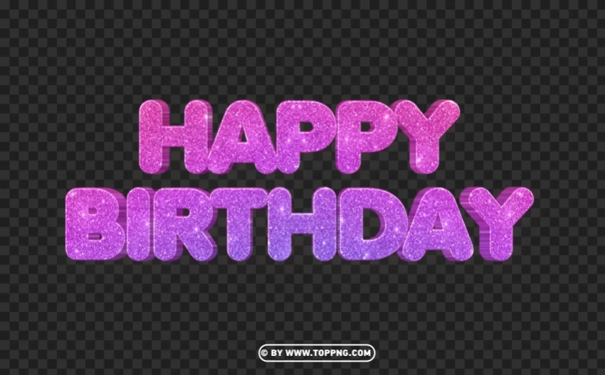 happy birthday pink glitter horizontal texture hd Isolated Design Element in Transparent PNG