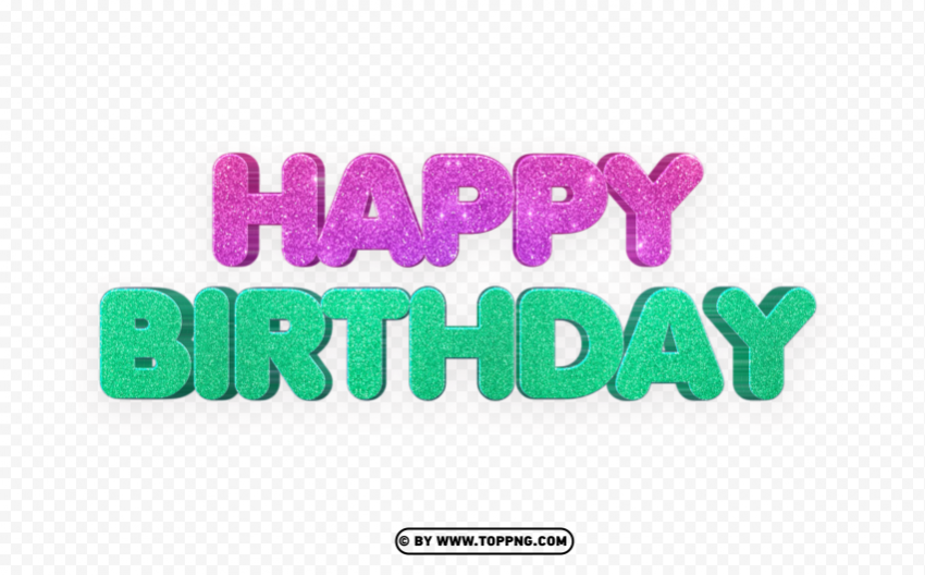 happy birthday text Isolated Design Element on PNG