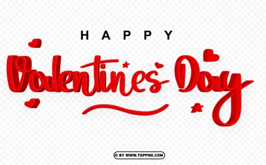 happy valentines day 3d red cutting Isolated Icon in HighQuality Transparent PNG